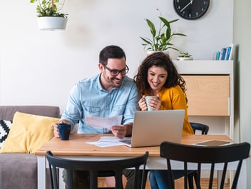 Young couple smiling
