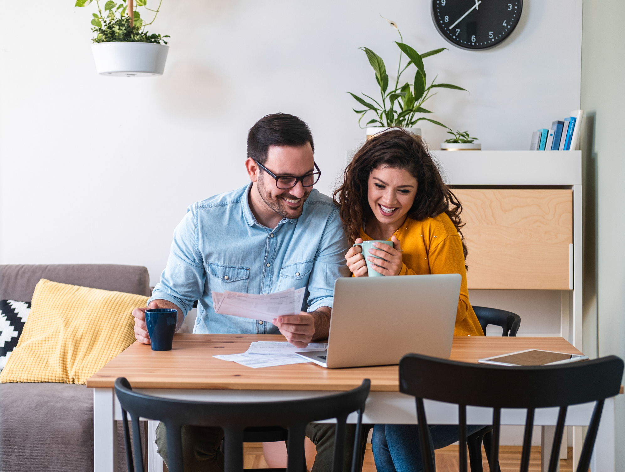 Young couple smiling